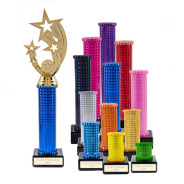 Icon Holographic Gold Shooting Stars Award Column Trophy