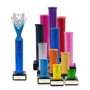Icon Holographic Dynamo Cup Column Trophy - Blue