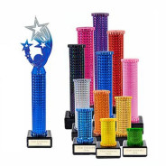 Icon Holographic Shooting Stars Award Column Trophy - Blue