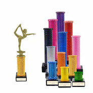 Icon Holographic Female Gymnastics Column Trophy