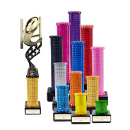 Icon Holographic Innov8 Rugby Column Trophy - Gold