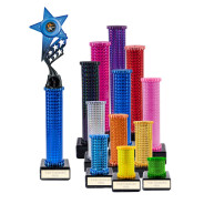 Icon Holographic Innov8 Star Column Trophy - Blue