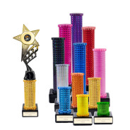 Icon Holographic Innov8 Star Column Trophy - Gold