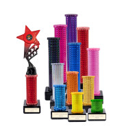 Icon Holographic Innov8 Star Column Trophy - Red