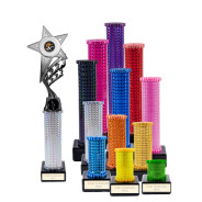 Icon Holographic Innov8 Star Column Trophy - Silver