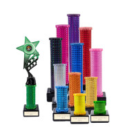 Icon Holographic Innov8 Star Column Trophy - Green