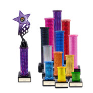 Icon Holographic Innov8 Star Column Trophy - Purple