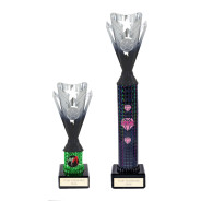 Icon Custom Printed Holographic Colour Dynamo Cup Column Trophy - Black