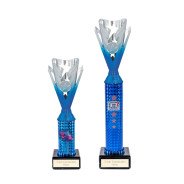 Icon Custom Printed Holographic Colour Dynamo Cup Column Trophy - Blue