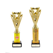 Icon Custom Printed Holographic Colour Dynamo Cup Column Trophy - Gold