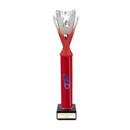 Icon Custom Printed Solid Colour Dynamo Cup Column Trophy - Red