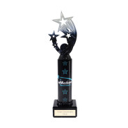 Icon Custom Printed Solid Colour Shooting Star Column Trophy - Black