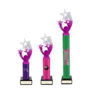 Icon Custom Printed Solid Colour Shooting Star Column Trophy - Pink