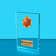 Basketball Crystal Rectangle Award