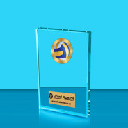 Beach Volleyball Crystal Rectangle Award