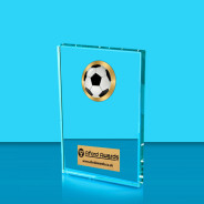 Football Crystal Rectangle Award