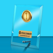 1st, 2nd & 3rd Place Glass Rectangle Award with Metal Pin