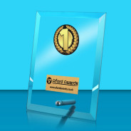 1st, 2nd & 3rd Place Glass Rectangle Award with Metal Pin