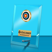 Archery Glass Rectangle Award with Metal Pin