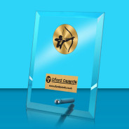 Archery Glass Rectangle Award with Metal Pin