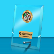 Darts Glass Rectangle Award with Metal Pin