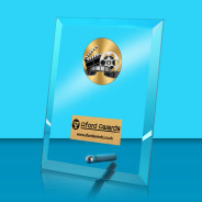 Film Glass Rectangle Award with Metal Pin