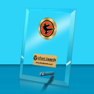 Karate Glass Rectangle Award with Metal Pin