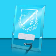 UV Colour Printed Music Glass Rectangle Award with Metal Pin