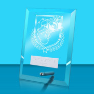 UV Colour Printed Photography Glass Rectangle Award with Metal Pin