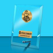 Referee Glass Rectangle Award with Metal Pin