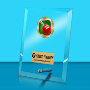 Snooker Glass Rectangle Award with Metal Pin