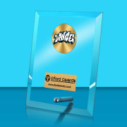 Street Dancing Glass Rectangle Award with Metal Pin