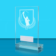 UV Colour Printed Archery L Shaped Jade Glass Award