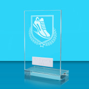 UV Colour Printed Athletics L Shaped Jade Glass Award
