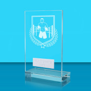 UV Colour Printed Boxing L Shaped Jade Glass Award