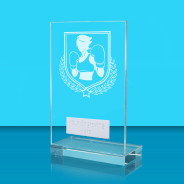 UV Colour Printed Boxing L Shaped Jade Glass Award