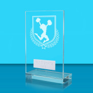 UV Colour Printed Cheerleading L Shaped Jade Glass Award
