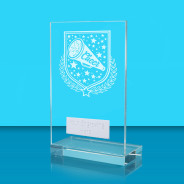 UV Colour Printed Cheerleading L Shaped Jade Glass Award