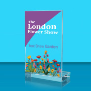 Colour Printed L Shaped Jade Glass Award