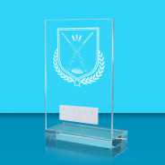 UV Colour Printed Clay Pigeon Shooting L Shaped Jade Glass Award