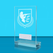 UV Colour Printed Clay Pigeon Shooting L Shaped Jade Glass Award