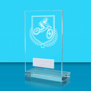UV Colour Printed Cycling L Shaped Jade Glass Award