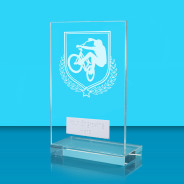 UV Colour Printed Cycling L Shaped Jade Glass Award