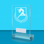 UV Colour Printed Dance L Shaped Jade Glass Award