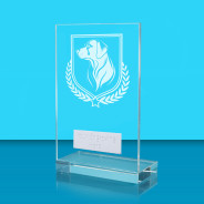 UV Colour Printed Dog L Shaped Jade Glass Award