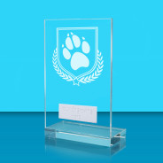 UV Colour Printed Dog L Shaped Jade Glass Award