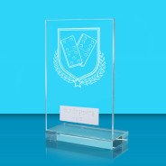 UV Colour Printed Dominoes L Shaped Jade Glass Award