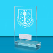 UV Colour Printed Drama L Shaped Jade Glass Award