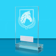 UV Colour Printed Equestrian L Shaped Jade Glass Award