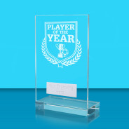 UV Colour Printed Football Player of the Year L Shaped Jade Glass Award